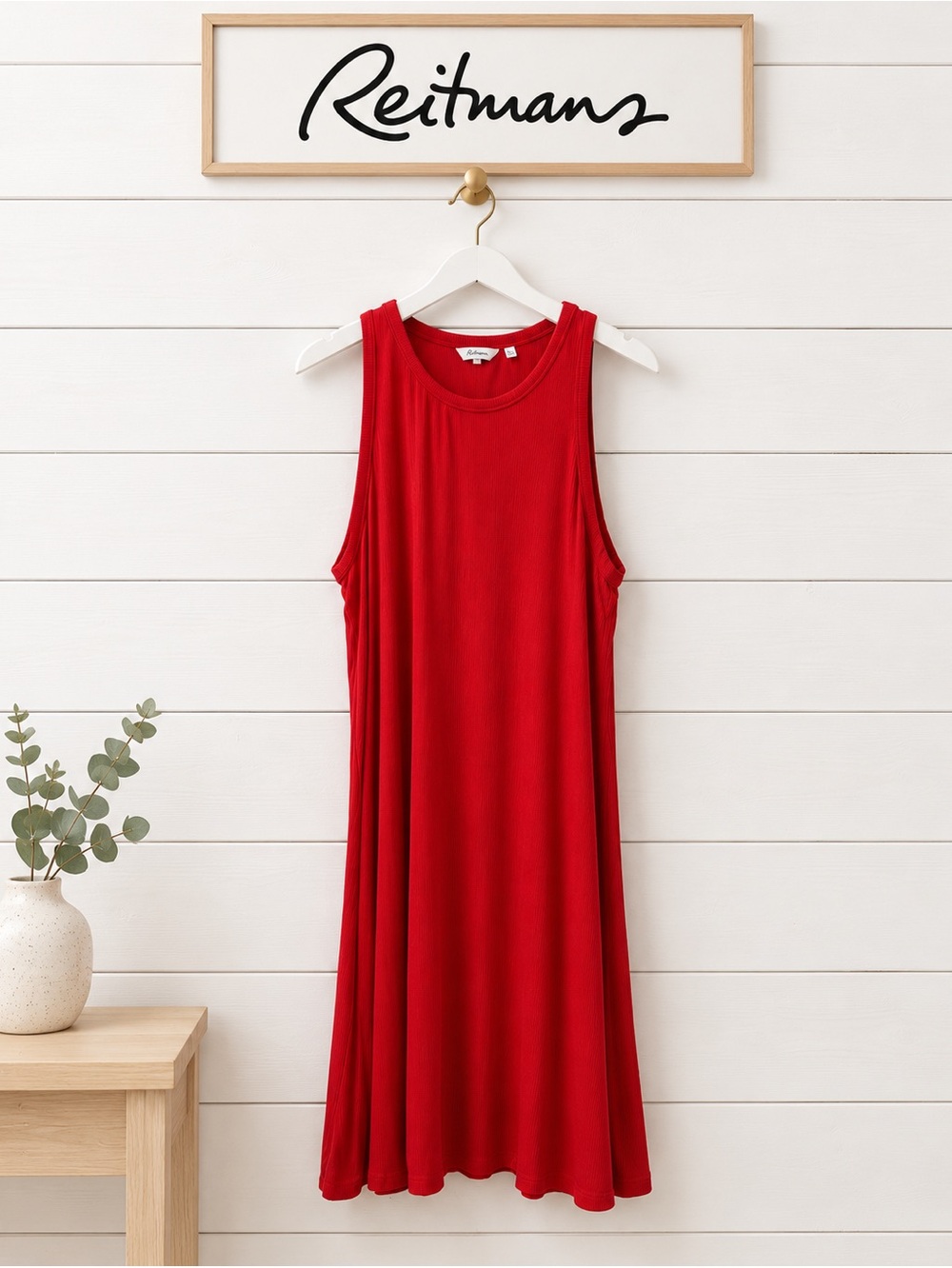REITMANS Red Ribbed Swing Dress XXL